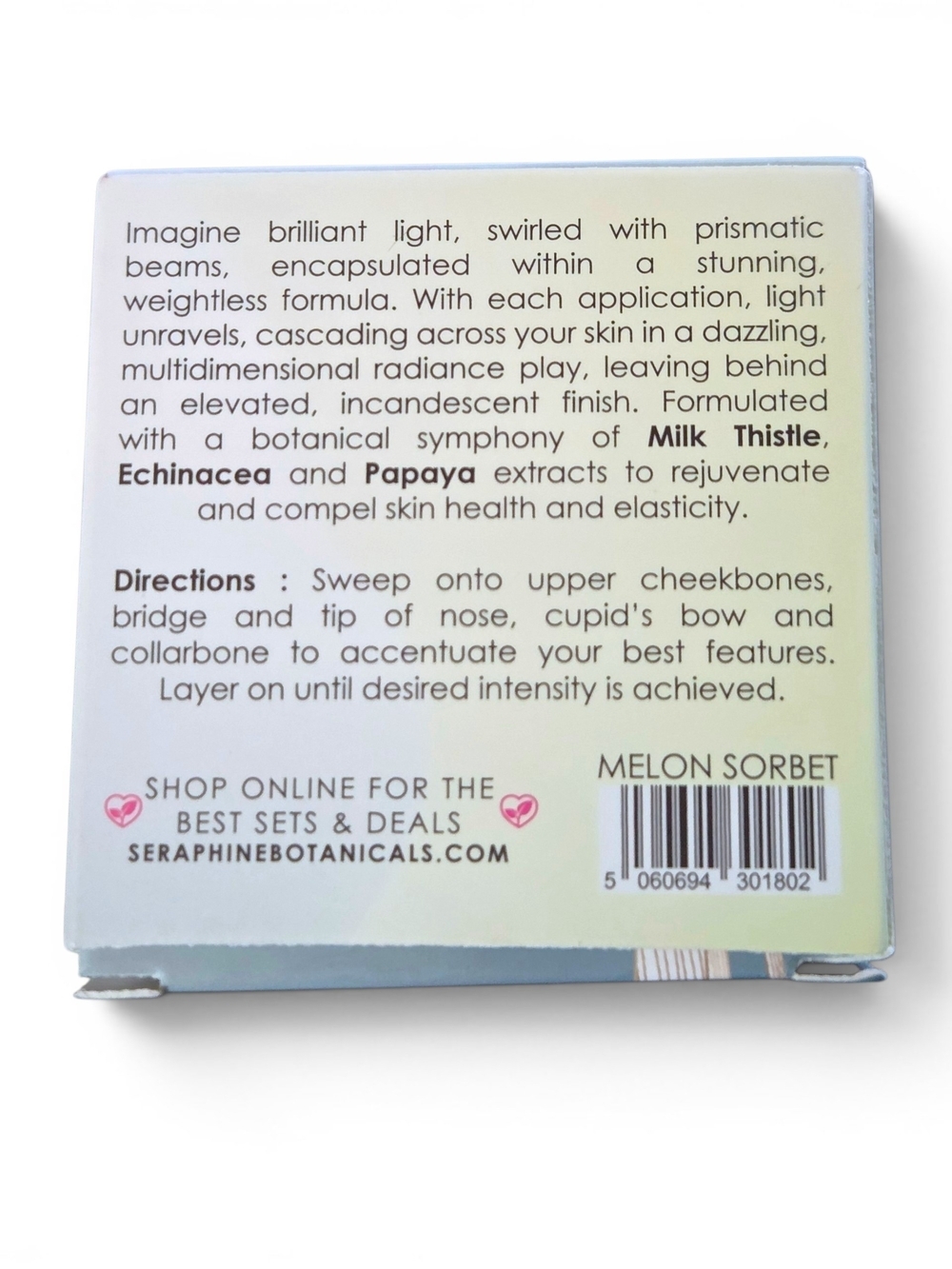 NIB Seraphine Botanicals First Light Superfine Highlighter Melon Sorbet Vegan - Picture 3 of 7